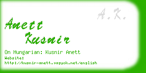 anett kusnir business card